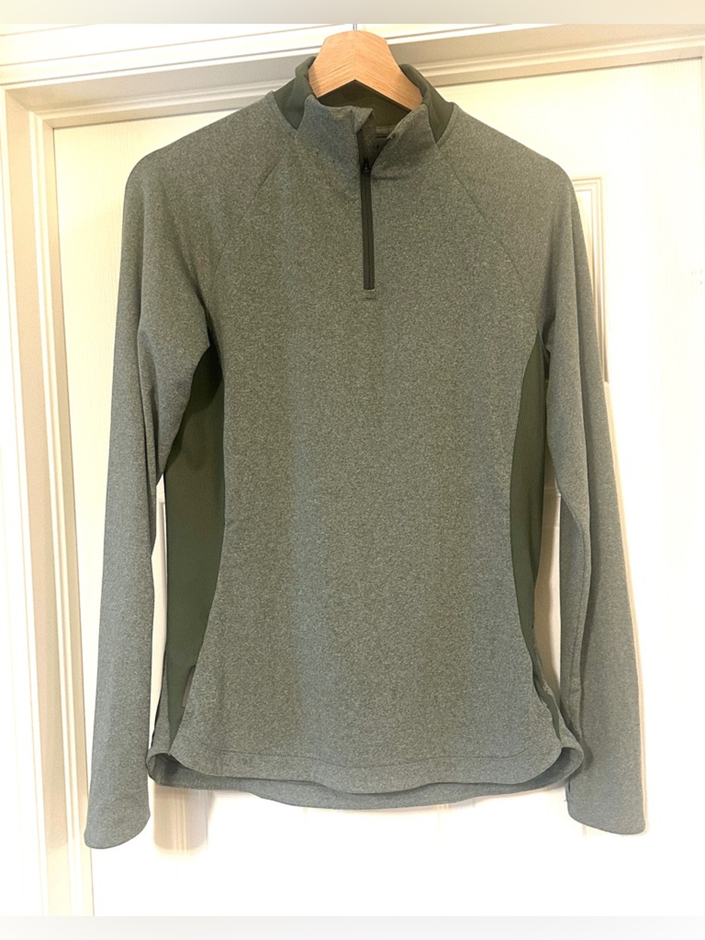 REI green quarter zip long sleeve